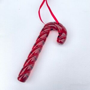 New Baccarat Christmas Holiday Tree Red Crystal Candy Cane Ornament